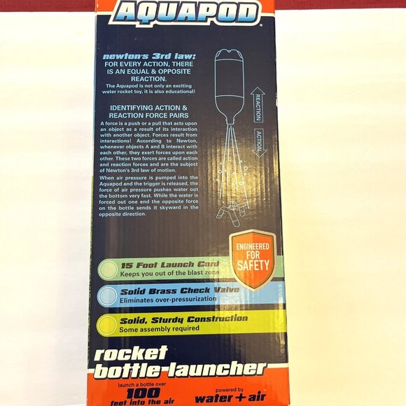 The Original Aquapod Rocket Bottle Launcher Kit Launches Soda Bottles 100' NEW - Picture 4 of 6